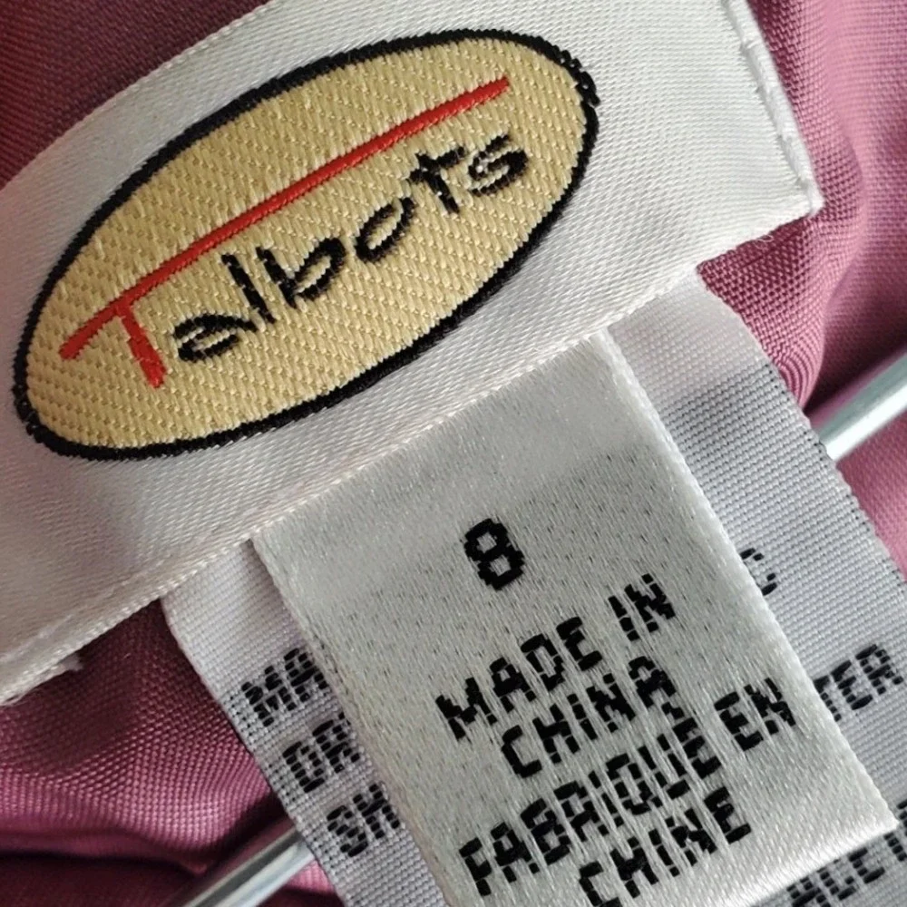 Talbots Tweed Pencil Skirt Pink Wool Blend Professional Career Classic Size 8